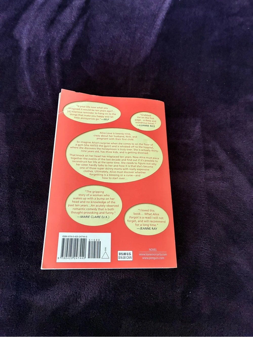 What Alice Forgot by Liane Moriarty - Coral Cover
